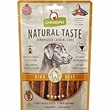 GranataPet Natural Taste Edler Snack Rind Zahnpflege, Hundeleckerli ohne Getreide & ohne Zuckerzusätze, Belohnung für zwischendurch, schmackhafter Hundesnack, 70 g