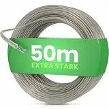 SimplySmooth Wäscheleine 50m - Wäscheseil mit Stahlkern in 3 Längen - Stabile Wäsche Leine extra stark - für Wäschespinne, Garten & Camping - Outdoor