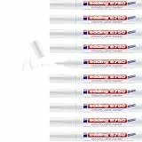 edding 8750 Industry Lackmarker - weiß - 10 Stifte - Rundspitze 2-4 mm - Lackmarker zum Schreiben auf staubigen, leicht öligen Oberflächen, Reifen, Metall, Glas und Holz - permanent, wasserfest