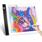 Guiseapue Leuchttisch A4 für Diamond Painting Zubehör: Einstellbare Helligkeit Diamant Painting Erwachsene, Kinder Leuchtkasten Copy Board, Light Pad für Skizzieren Animation Malen Zeichnen Designen