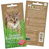 Katzengras Saatgut : 1 Beutel je 25g Katzengras Samen für 10 Töpfe fertiges Katzengras – Natürliche Katzen Leckerlies – Pflanzen Samen – Grassamen – Samen für Katzengras – Gras Katze – PRETTY KITTY
