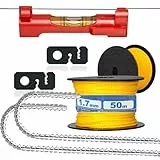 Maurerschnur 50m x 1,7mm (Richtschnur) | Schnureisen 300 mm 30cm (Erdnagel Hering) | Schnurwasserwaage (Wasserwaage klein) | Schnurspanner (Maurerschnurspanner)%