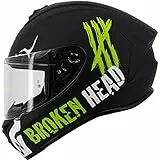 Broken Head Motoradhelm Adrenalin Therapy X4 - Sportlicher Integralhelm - Schwarz-Weiß Matt - Größe M (57-58 cm)