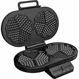 Princess Herzförmiges Waffeleisen, 10 Waffeln pro Backvorgang, 1200W,Thermostat, Antihaftbeschichtung, Cool-Touch-Griffe, Überhitzungsschutz, Leicht zu Reinigen, Vertikale Lagerung, 132384