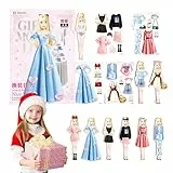 Mihauuke Magnetische Anziehpuppen, Magnetische Anziehpuppen, Sicheres und harmloses Prinzessinnen-Anziehpuppen-Set, Prinzessin-Anziehpuppe aus Papier, leicht zu greifen, Geschenk für Kinder, Mädchen