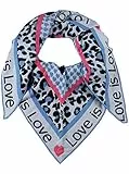 Zwillingsherz Dreieckstuch Love is Love Stola Schal aus Wolle für Damen Mädchen Jungen Kinder - Hochwertiges Baumwoll- Halstuch mit Leo und Herz Muster - Damenschal für Sommer Herbst Winter