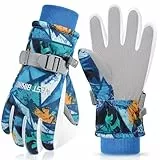 CYCLESPEED Handschuhe Kinder Winddicht Winterhandschuhe Warm Skihandschuhe Wasserdicht Kinder Handschuhe für 4-12 Jahre Mädchen Jungen Fahrradhandschuhe Kinder Outdoor Snowboarding