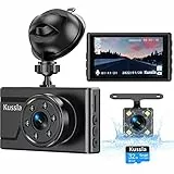 Kussla Dashcam Auto Vorne Hinten 1080P Dual Dash Cam mit 32GB SD-Karte, 3 Zoll IPS Bildschirm Autokamera, Dash Camera Auto mit Nachtsicht,170° Weitwinkel, G-Sensor, Loop-Aufnahme, WDR, Parküberwachung