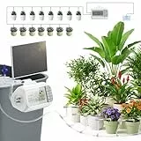 Solar Bewässerungssystem für 15 Pflanzen, Automatische Tropfbewässerung mit Timer, Solarbetrieben, inkl. 10m Schlauch, 15x T-Stück, 15x Tropfer & Ventil, Ideal für Garten, Balkon & Gewächshaus