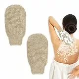 Ouligay 2 Stück Sisal Massagehandschuh Natürlicher Peelinghandschuh Körper, Exfoliating Gloves Sisal, Scrubhandschuh für Den Körper, Dusche Schrubben Handschuhe Peeling Werkzeuge für Männer Frauen