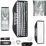 Godox Quick Release Softbox 30x90cm Rechteckige Schirm-Softbox mit Bowens-Anschluss, abnehmbare Front- & Innendiffusoren, Wabengitter & Diffusorplatte für Fotografie, Live-Streaming & Porträtaufnahmen