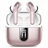 Bluetooth Kopfhörer, In Ear Kopfhörer Kabellos Bluetooth 5.3 mit 50H Tiefer Bass, 2024 Neue Kabellose Kopfhörer Noise Cancelling Earbuds mit 4 ENC Mic, IPX7 Wasserdicht Ohrhörer, USB-C,New Rose Gold