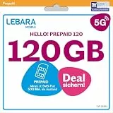 LEBARA Prepaid SIM-Karte mit Hello! 120 Prepaid Tarif ohne Vertrag | 120 GB Datenvolumen inkl. 5G | Allnet Flat | 500 Minuten ins Ausland