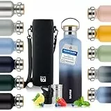 Blumtal Thermosflasche 750ml - doppelwandige Trinkflasche Edelstahl 750ml - Isolierflasche 750ml BPA frei - Edelstahl Trinkflasche 750ml/Teeflasche - Trinkflasche Thermo 750ml - Grey Blue & Dark Ocean