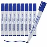 Westcott Permanent Marker 10 Stück Blau | 10er Vorteilspack wasserfeste Marker Stifte | 1,5-3,0 mm Rundspitze | Nachfüllbar, lichtbeständig, schnell trocknend, wischfest | E-713007 00