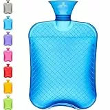 Qomfor Wärmflasche - 1,8 Liter großes Fassungsvermögen - Premium Wärmeflasche für Schmerzlinderung, Rücken, Schulter und Nacken - Ohne Bezug - [Blau]