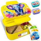 Mr. Chilly® Brotdose Kinder mit Fächern - auslaufsichere und robuste Snackbox mit Besteck, Bentobox für Schule, Kita & unterwegs mit sicherem Verschluss, praktische Lunchbox mit Motivationskarten