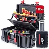 Wiha Werkzeug Set Elektriker Competence XXL II I Elektriker Werkzeugkoffer 112-teilig I VDE isolierte Werkzeuge I robuster Trolleykoffer I ideal für den Profi-Einsatz (42069)
