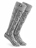 CityComfort Kniestrümpfe Damen Socken, Knee High Socks Women (Schwarz/Grau)