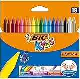Bic Plastidecor farbig Wachsmalstifte, Klassisch, 18 Stück (1er Pack)