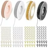 CJAPGJW Ketten Selber Machen Set, Schmuckherstellung Zubehör mit 4 Gliederkette Silber, DIY Schmuckherstellung für Halsketten und Armbänder, 3m Gliederkette in 4 Farben