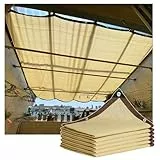 Xrdbfd Sonnenschutz Schattennetz, 2x3m 2x4m 3x3m 3x5m 4x6m 4x8m 5x6m Sonnensegel, 85% Schatten Tuch, Winddichtes Schattiernetz Für Terrassen/pergolen, Gewächshaus Abdeckungen,Beige-4x4m/13 * 13ft