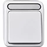 Schneider Electric Merten Wipp-Taster, Schließer, 1-fach, Aufputz, Feuchtraum Schalterprogramm, IP44, polarweiss, Aquastar, Artikelnummer MEG3150-8019