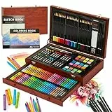 KINSPORY Premium Malkoffer Deluxe 146-teilig Malset für Kinder Anfänger Tolles Buntstifte Set, Wasserfarben, Ölpastellfarbe, zeichenstifte, Bleistifte als Zeichenset Geschenk Kinder