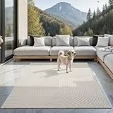 the carpet Santo Plus - Hochwertiger Outdoor Teppich, Passend für Wohnzimmer, Schlafzimmer und Terrasse, Wetterfest, langlebig und pflegeleicht, Creme, 200 x 280 cm
