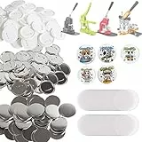 VEVOR Buttonmaschine Knopfmachermaschine Zubehör Badge Punch Press 75 mm, DIY Badge Press Machine Ersatzteile 200 STK. Abzeichenpressmaschine, Metall + Kunststoff / 100 + 100 STK. Abzeichen