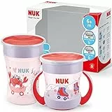 NUK Magic Cup & Mini Magic Cup Trinklernbecher Duo-Set | auslaufsicherer 360°-Trinkrand | 6+ Monate | auslaufsicher und BPA-frei | 160 ml & 230 ml | rot