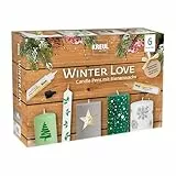 KREUL 49759 - Candle Pen 6er Set Winter Love, 6 x 29 ml, feine Malspitze, Farben mit Bienenwachs zum Verzieren und Bemalen von Kerzen