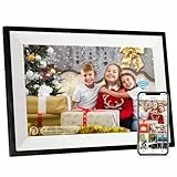 Aorpdd 10,1 Zoll Digitaler Bilderrahmen WLAN, 1280x800 HD IPS Touchscreen Digitale Bilderrahmen, Automatische Rotation, 32GB Speicher, Teilen Sie Fotos sofort von überall, Schwarz & Weiß,Frameo App