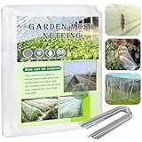 2x10m Kulturschutznetz, Gemüseschutznetz mit 15 Gartenhaken, Pflanzenschutznetz, Wiederverwendbarer Pflanzenschutz für Hochbeet und Garten