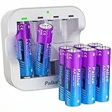 Pallus Wiederaufladbarer AA Lithium 1,5V Akku, 8 Stücke AA Lithium Akku mit 1,8H Ultra Typ-C Schnelles Ladegerät, 3500 mWh und 1600 Langer Zyklus, Konstanter Ausgang