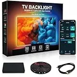 Beaeet 3,8 m TV LED Band mit HDMI Sync, 4K LED TV Bildsynchronisation, RGBWIC Ambiente, WiFi App & Voice Control, Intelligente Hintergrundbeleuchtung für 55-65 Zoll Bildschirm, Alexa/Google/Apple