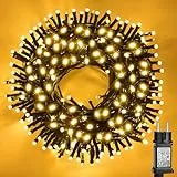 JTSIOV Lichterkette Außen 30M, 300 LED Lichterkette Innen mit Stecker, Wasserdicht & Erweiterbari, 8 Mode Lichterkette Weihnachtsbaum Warmweiß für Innen Außen Deko/Garten/Hochzeit/Weihnachten Party