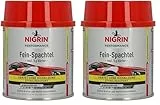 NIGRIN Performance Fein-Spachtel, härtet ohne Rissbildung, glättet Kratzer und Unebenheiten, 245 g inkl. 5 g Härter (Packung mit 2)
