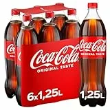 Coca-Cola Original Taste Cola – koffeinhaltiges Erfrischungsgetränk – 6x 1,25L Einweg PET Flaschen – Vorratspack
