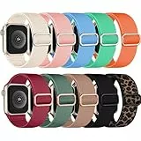 Chinbersky 10 Stück Elastisches Nylon Loop Armband Kompatibel mit Apple Watch Armband 40mm 41mm 38mm,Stoff Verstellbares Dehnbare Sport Ersatzarmband für iWatch Ultra Series 11/10/9/8/7/6/5/4/3/2/1/SE
