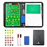 Miershanwell Magneten Taktiktafel Fußball Trainermappe, Professional Taktikboard Fussball für Trainer, Taktikmappe Soccer Football Coaching Board fußball zubehör mit Magnete, Stifte, Radiergummi