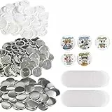 VEVOR Buttonmaschine Knopfmachermaschine Zubehör Badge Punch Press 58 mm, DIY Badge Press Machine Ersatzteile 500 STK. Abzeichenpressmaschine, Metall + Kunststoff / 250 + 250 STK. mit Metalldeckel