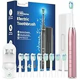Elektrische Zahnbürste Schallzahnbürste für Erwachsene - Whitening Ultraschall Zahnbürsten Elektrisch mit Reiseetui und Ladestation, Electric Toothbrush Mit 8 Bürstenköpfe, 5 Putzmodi, 40000VPM