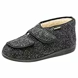Fischer Markenschuh Herren Frank Hohe Hausschuhe, Schwarz Anthrazit 205, 44 EU