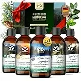 NORDHOLZ® Saunaaufguss Set [5x100ml Atemfrei] besonderes & natürliches Sauna Aufgussmittel - intensiver & erholsamer Duft - Sauna Zubehör