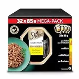 SHEBA Adult Katzenfutter nass - 32x85g Schalen - Geflügel Variation in Sauce - Nassfutter für Katzen - 1 Großpackung