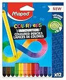 Maped - innovative Buntstifte COLOR'PEPS INFINITY - 100% farbige Mine - kein Anspitzen notwendig - zu 100% aufbrauchbar - weich & sehr angenehm auf dem Papier - 12 Stück