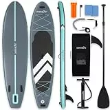 SereneLife Stand Up Paddling Board Aufblasbar, SUP 84cm bis 160kg für Erwachsene – Standup Paddle Board Set mit Paddel, Pumpe, Rucksack