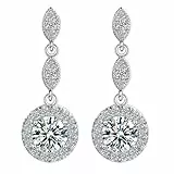 JUZICHEN Ohrringe Silber 925 Mit Zirkonia Anhänger Für Damen, Hypoallergene Ohrringe Creolen Damen Hochzeit Braut Für Frauen Mädchen (J)
