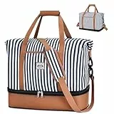 Lekespring Ryanair Handgepäck 40x30x20 Reisetasche Damen Handgepäck Tasche 40x20x25, Sporttasche Klein Weekender Damen, Gestreift, 20-29L